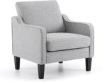 VINGLI Accent Chairs for Living Room Chairs Reading Chair Mid Century Modern Chair Soft Chenille Sofa Chair Upholstered Arm Chair Comfy Chair Side Chair (Light Grey Chenille) - Grand Goldman