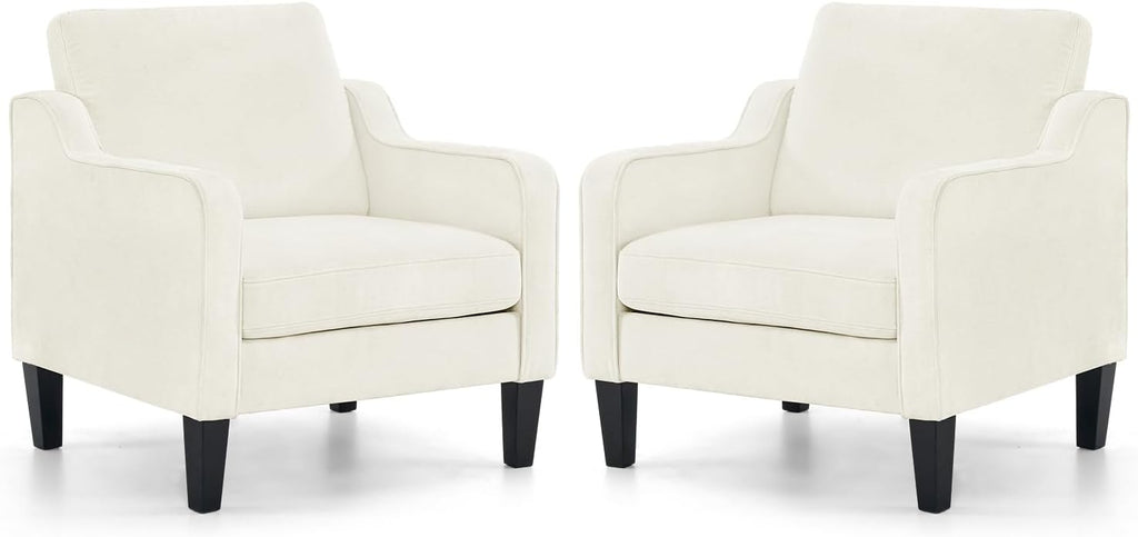 VINGLI Accent Chairs for Living Room Chairs Reading Chair Mid Century Modern Chair Soft Chenille Sofa Chair Upholstered Arm Chair Comfy Chair Side Chair (Light Grey Chenille) - Grand Goldman