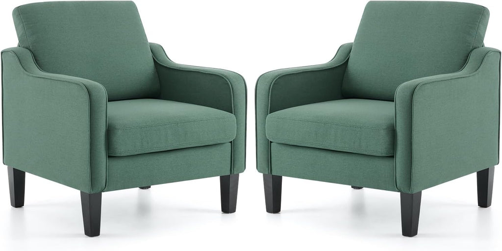 VINGLI Accent Chairs for Living Room Chairs Reading Chair Mid Century Modern Chair Soft Chenille Sofa Chair Upholstered Arm Chair Comfy Chair Side Chair (Light Grey Chenille) - Grand Goldman