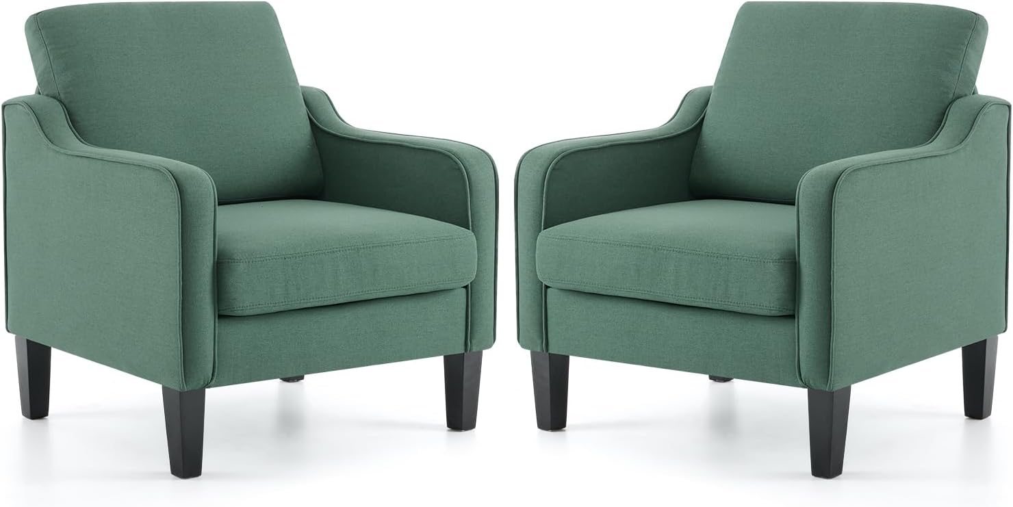 VINGLI Accent Chairs for Living Room Chairs Reading Chair Mid Century Modern Chair Soft Chenille Sofa Chair Upholstered Arm Chair Comfy Chair Side Chair (Light Grey Chenille) - Grand Goldman