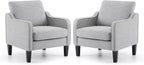 VINGLI Accent Chairs for Living Room Chairs Reading Chair Mid Century Modern Chair Soft Chenille Sofa Chair Upholstered Arm Chair Comfy Chair Side Chair (Light Grey Chenille) - Grand Goldman