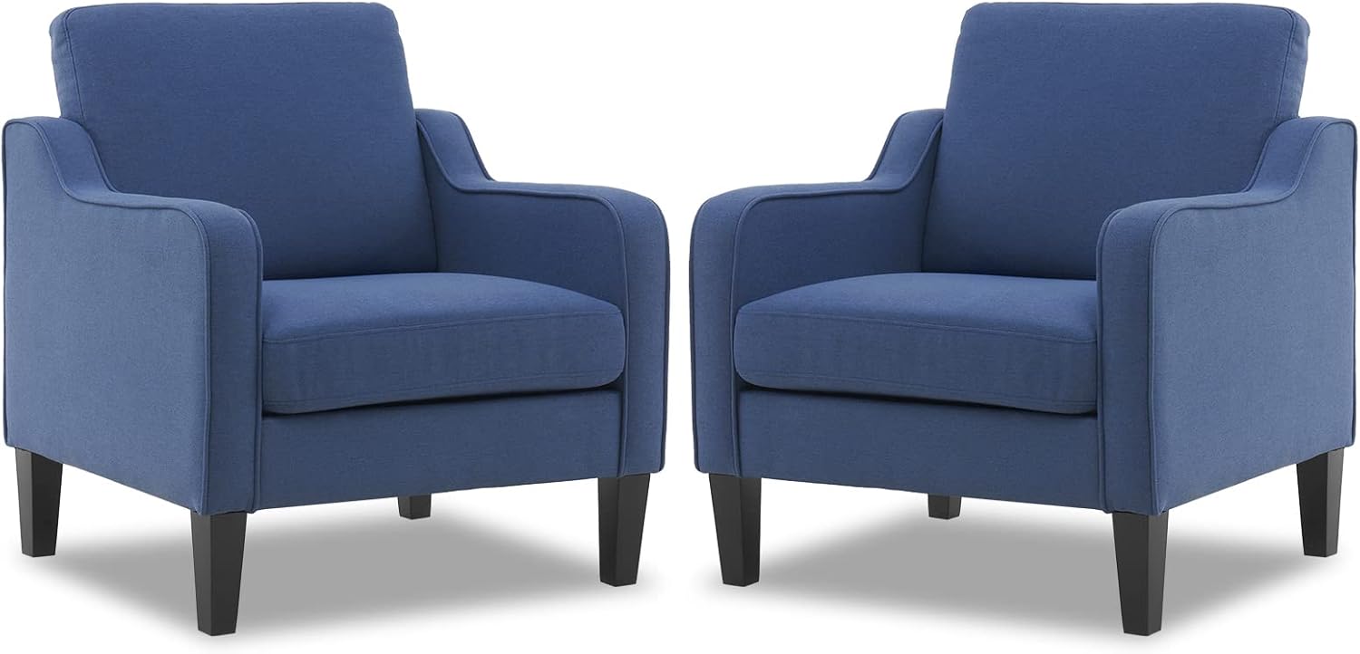 VINGLI Accent Chairs for Living Room Chairs Reading Chair Mid Century Modern Chair Soft Chenille Sofa Chair Upholstered Arm Chair Comfy Chair Side Chair (Light Grey Chenille) - Grand Goldman