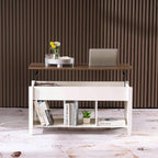 VINGLI Lift Top Coffee Table, White, with Storage Shelf/Hidden Compartment, Gas Lift Mesa De Centro para Sala Pop Up Coffee Table - Grand Goldman