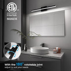 VOLISUN Modern Bathroom Vanity Light 24 inch, Rotatable, 14W Dimmable 5CCT Led Bathroom Light Fixture Over Mirror, Black Bar Vanity Light for Bathroom Mirror Restroom-ETL Certificated - Grand Goldman