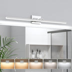 VOLISUN Modern Bathroom Vanity Light 24 inch, Rotatable, 14W Dimmable 5CCT Led Bathroom Light Fixture Over Mirror, Black Bar Vanity Light for Bathroom Mirror Restroom-ETL Certificated - Grand Goldman