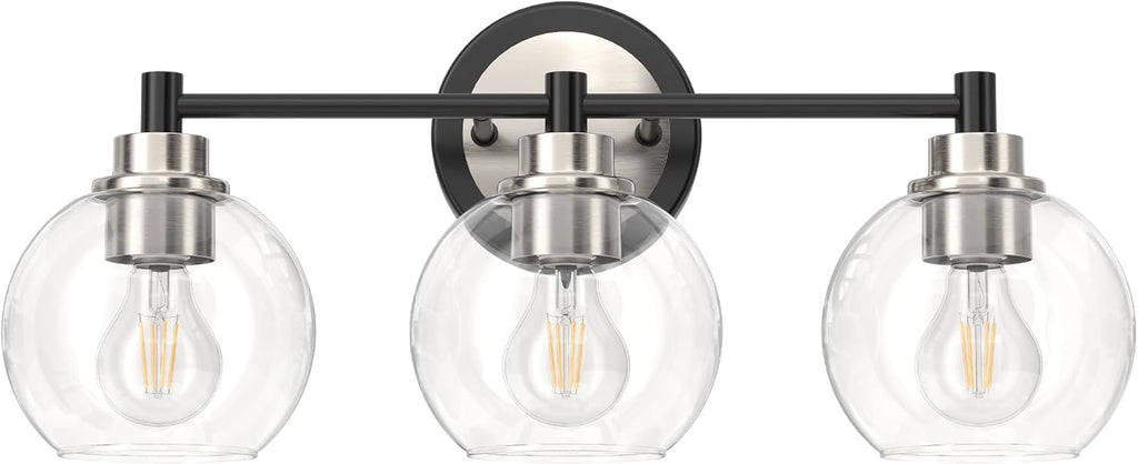 VONLUCE Bathroom Light Fixtures, 2-Light Bathroom Vanity Light with Globe Glass Shades E26 Sockets, Bathroom Lights Over Mirror for Bedroom Hallway Living Room, Gold Finish - Grand Goldman