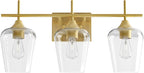 VONLUCE Bathroom Vanity Light, 2 Light Bathroom Light Fixture Over Mirror, Bathroom Wall Lamp with Clear Glass, Modern Gold Vanity Lighting fixtures for Bathroom, Bedroom, Hallway - Grand Goldman