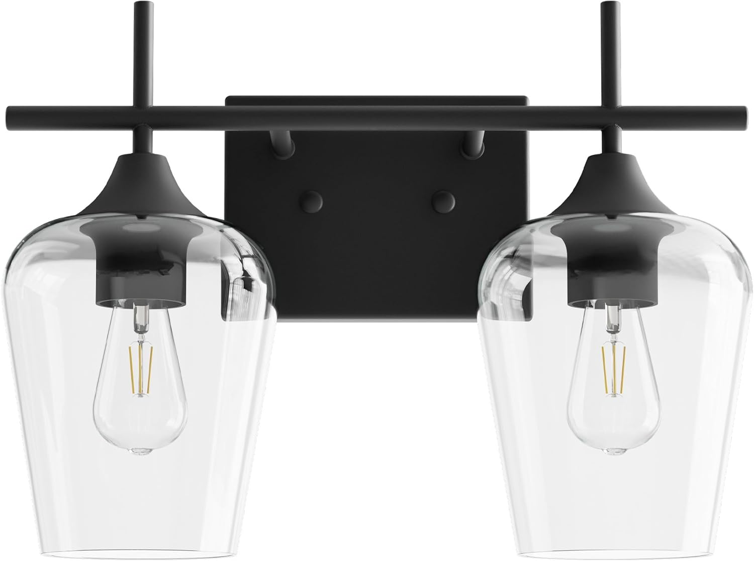 VONLUCE Bathroom Vanity Light, 2 Light Bathroom Light Fixture Over Mirror, Bathroom Wall Lamp with Clear Glass, Modern Gold Vanity Lighting fixtures for Bathroom, Bedroom, Hallway - Grand Goldman