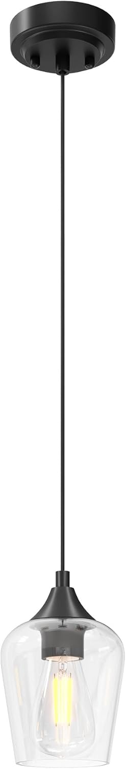 VONLUCE Pendant Lights Kitchen Island, Brushed Gold Pendant Light Fixtures with E26 Base & Adjustable Cable, Modern Pendant Lighting with Glass Shade for Living Room Bedroom Hallway, 2 Packs - Grand Goldman