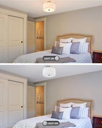 VONLUCE Semi Flush Mount Ceiling Light, 13'' Drum Ceiling Light Fixture with 2 Light, Modern Close to Ceiling Light Fixture for Bedroom Living Room Hallway Kitchen, Bronze Finish - Grand Goldman