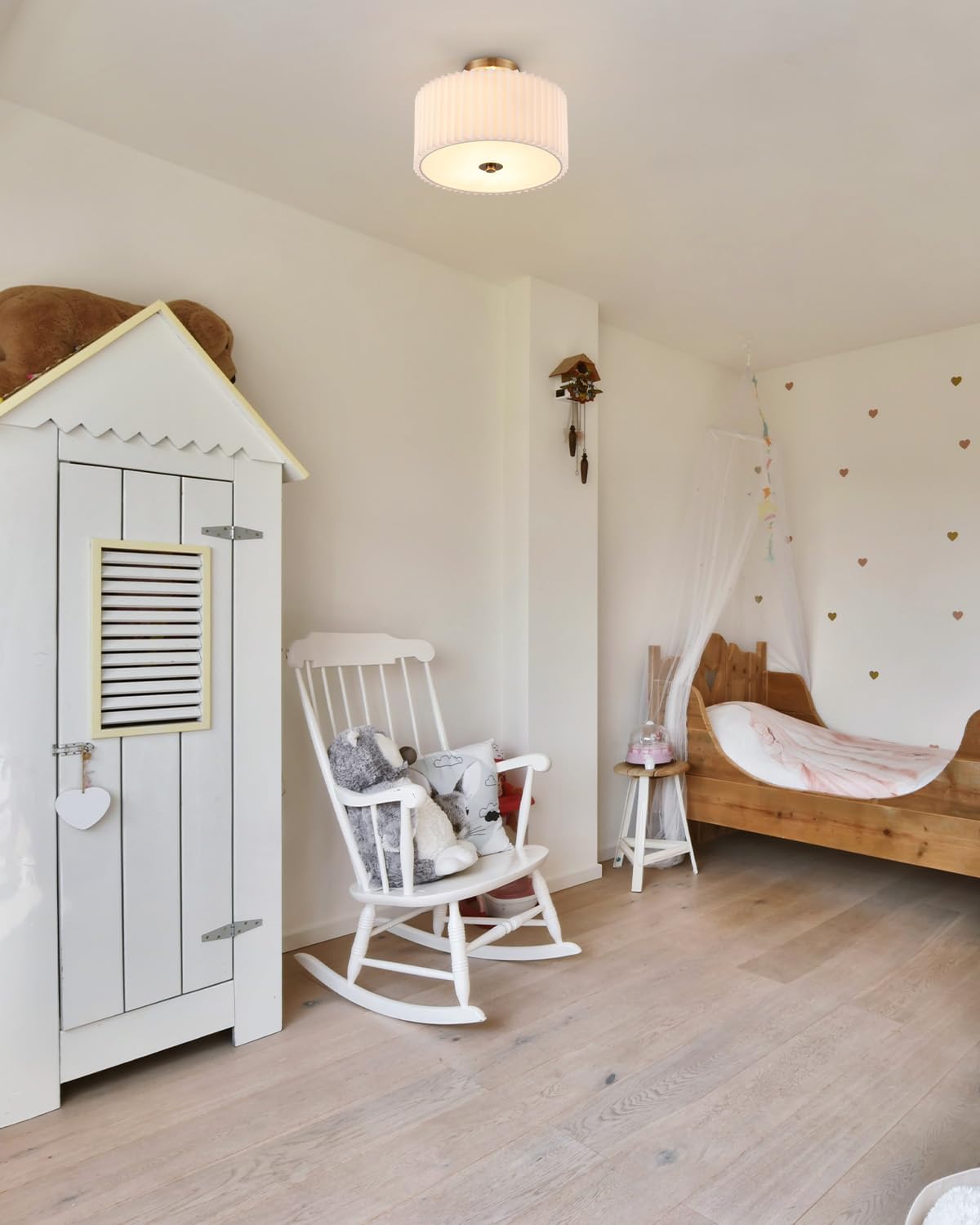 VONLUCE Semi Flush Mount Ceiling Light, 13'' Drum Ceiling Light Fixture with 2 Light, Modern Close to Ceiling Light Fixture for Bedroom Living Room Hallway Kitchen, Bronze Finish - Grand Goldman