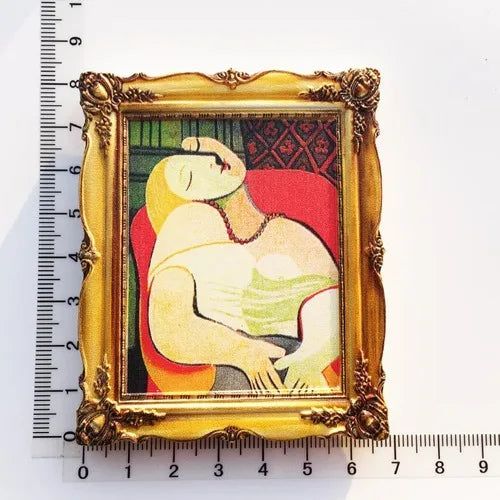 Van Gogh Picasso Oil Painting UV Photo Frame World Famous Paintings 3d Fridge Magnets Home Decoration Collection Gifts - Grand Goldman