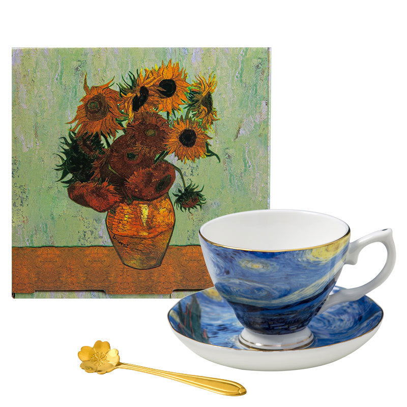 Van Gogh English Coffee Cup Home Bone China Gift Box - Grand Goldman