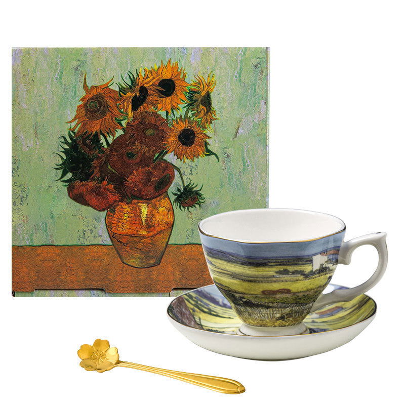Van Gogh English Coffee Cup Home Bone China Gift Box - Grand Goldman