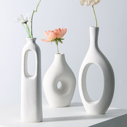 Vase Ins Style Ceramic Flower Arrangement Ornaments Flowers And Dried Flowers - Grand Goldman