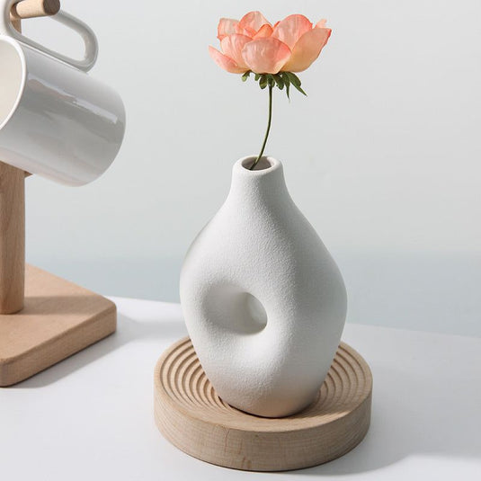 Vase Ins Style Ceramic Flower Arrangement Ornaments Flowers And Dried Flowers - Grand Goldman