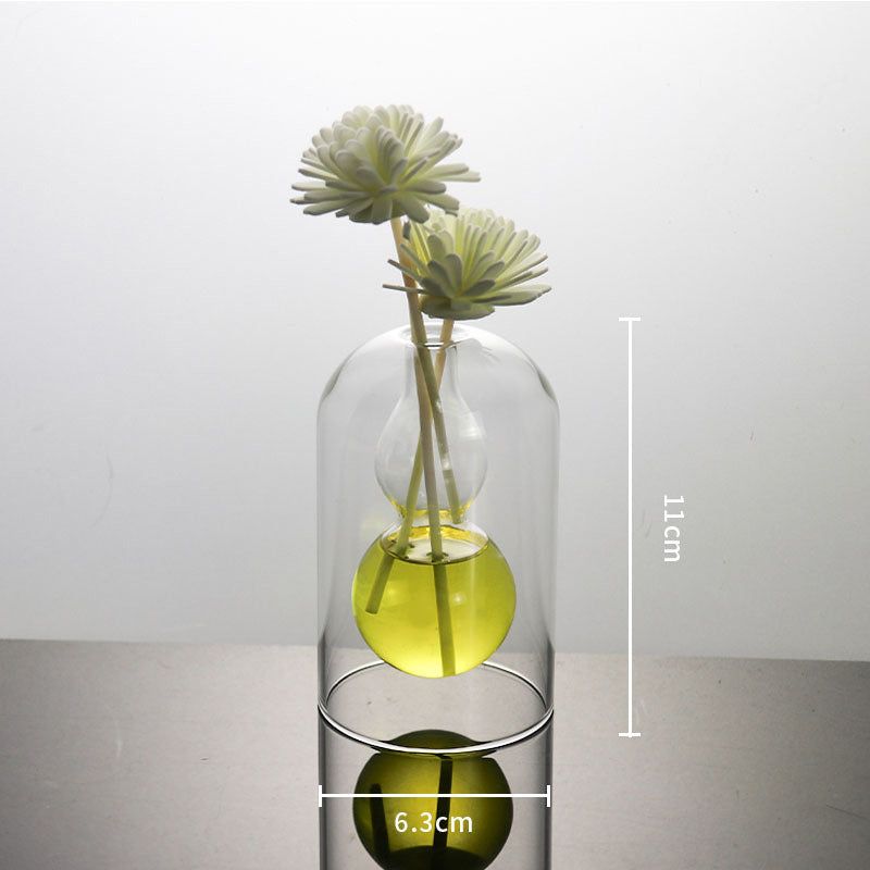 Vases Glass Vase Home Decor Room Decor Modern Wedding Decoration Hydroponic Flower Pot Double Glass Container Crafts Ornament - Grand Goldman