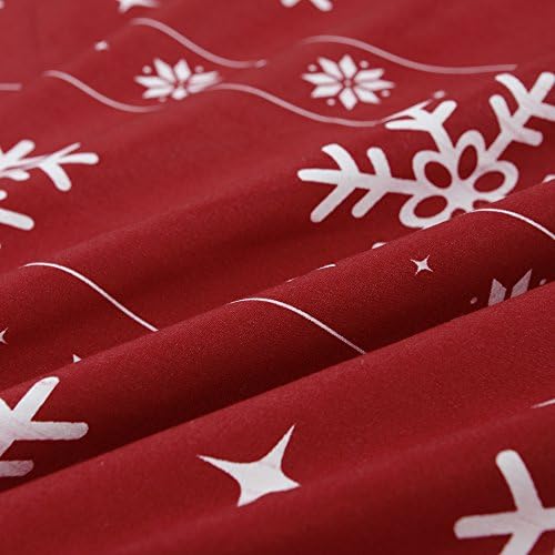 Vaulia Soft Duvet Cover Set King Size, Microfiber Snowflake Pattern Design for Christmas New Year Holidays, Red Color 3 Piece Set (1 Duvet Cover 2 Pillow Shams) - Grand Goldman