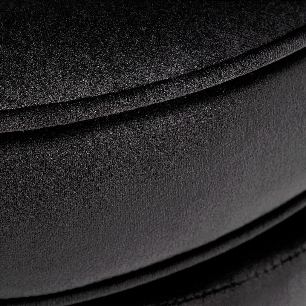 Velvet Barrel Accent Chair with Scalloped Silhouette and Gold Metal Legs, Decorative Piece Suitable for Traditional, Modern, and Contemporary Spaces, Black - Grand Goldman