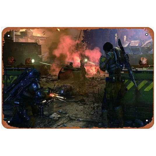 Video Game Metal Tin Signs Counter Strike Titanfall Posters Plate Wall Decor for Game Room Home Bars Man Cave Cafe Clubs Retro - Grand Goldman