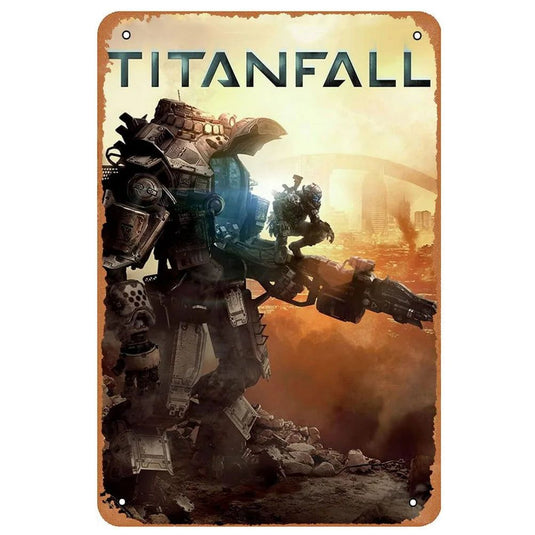 Video Game Metal Tin Signs Counter Strike Titanfall Posters Plate Wall Decor for Game Room Home Bars Man Cave Cafe Clubs Retro - Grand Goldman