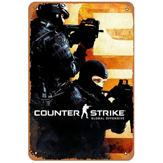 Video Game Metal Tin Signs Counter Strike Titanfall Posters Plate Wall Decor for Game Room Home Bars Man Cave Cafe Clubs Retro - Grand Goldman