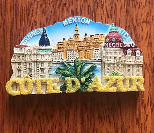 Vienna Prague Germany Czech San Marino Korea Hanbok Jerusalem Singapore Golden Fishtail Lion Resin Refrigerator Magnets Stickers - Grand Goldman