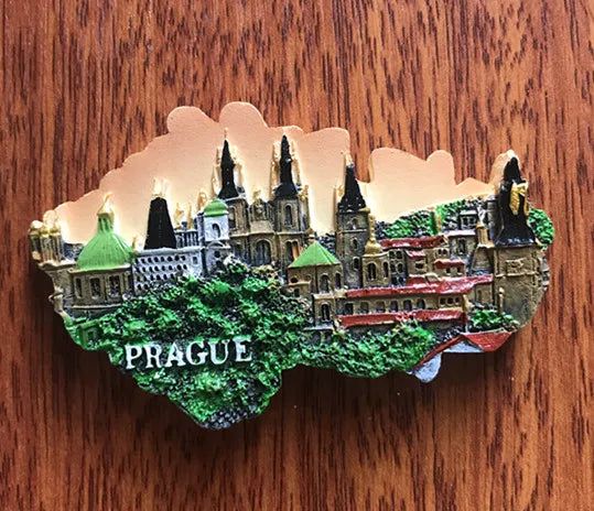 Vienna Prague Germany Czech San Marino Korea Hanbok Jerusalem Singapore Golden Fishtail Lion Resin Refrigerator Magnets Stickers - Grand Goldman