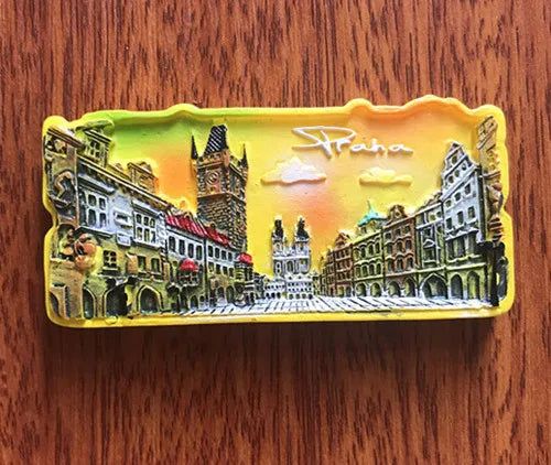 Vienna Prague Germany Czech San Marino Korea Hanbok Jerusalem Singapore Golden Fishtail Lion Resin Refrigerator Magnets Stickers - Grand Goldman