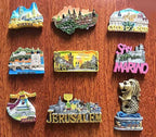 Vienna Prague Germany Czech San Marino Korea Hanbok Jerusalem Singapore Golden Fishtail Lion Resin Refrigerator Magnets Stickers - Grand Goldman