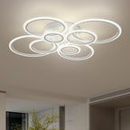 Vikaey Modern LED Flush Mount Ceiling Light, 4 Rings Gold Close to Ceiling Light, Lighting Fixture Ceiling Lamp for Kitchen, Living Room, Bedroom, Laundry Room, 4000K Not dimmable - Grand Goldman