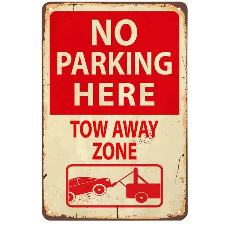 Vintage Auto Metal Tin Signs No Parking Wall Art Decor Parking Only for Home Bars Garage Cafe Clubs Pubs Retro Posters Plaque - Grand Goldman