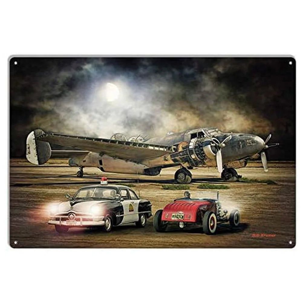 Vintage Car Metal Tin Signs Benz Mustang Posters Plate Wall Decor for Garage Bars Man Cave Cafe Clubs Retro Posters Plaque - Grand Goldman