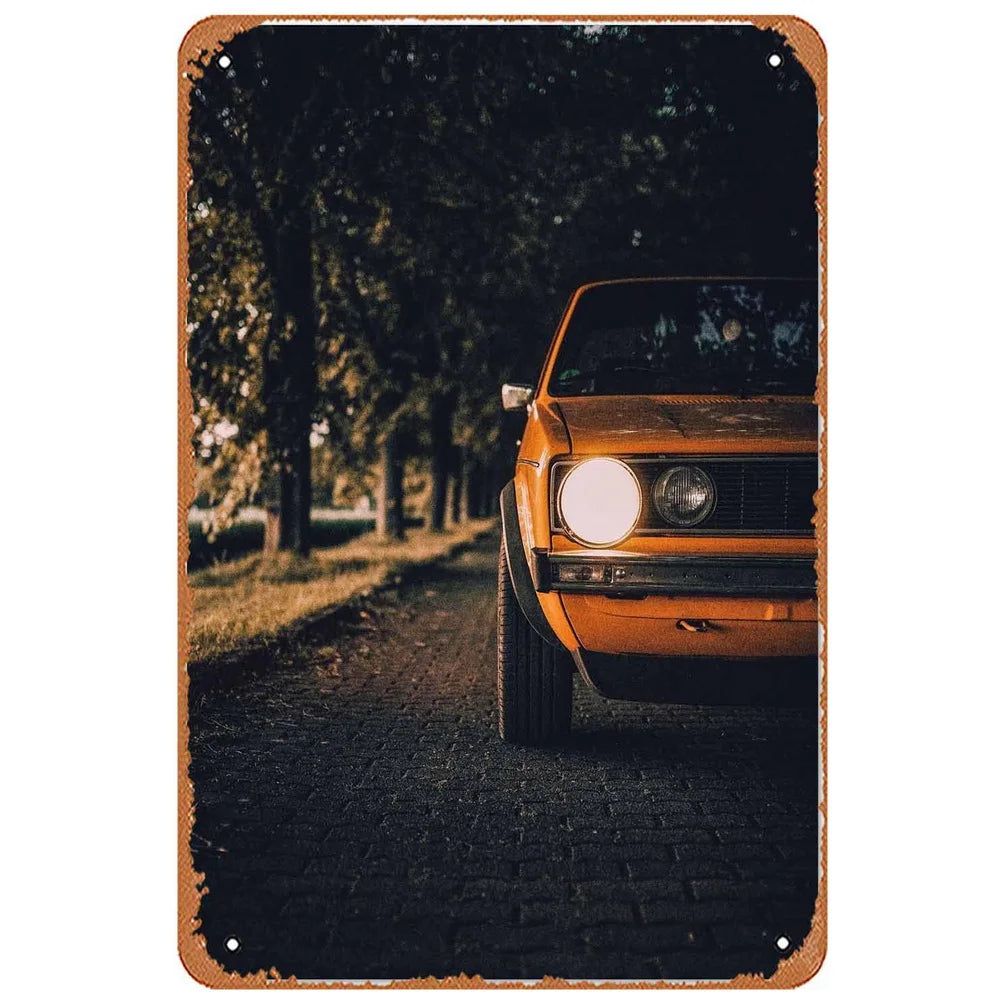 Vintage Car Metal Tin Signs Benz Mustang Posters Plate Wall Decor for Garage Bars Man Cave Cafe Clubs Retro Posters Plaque - Grand Goldman