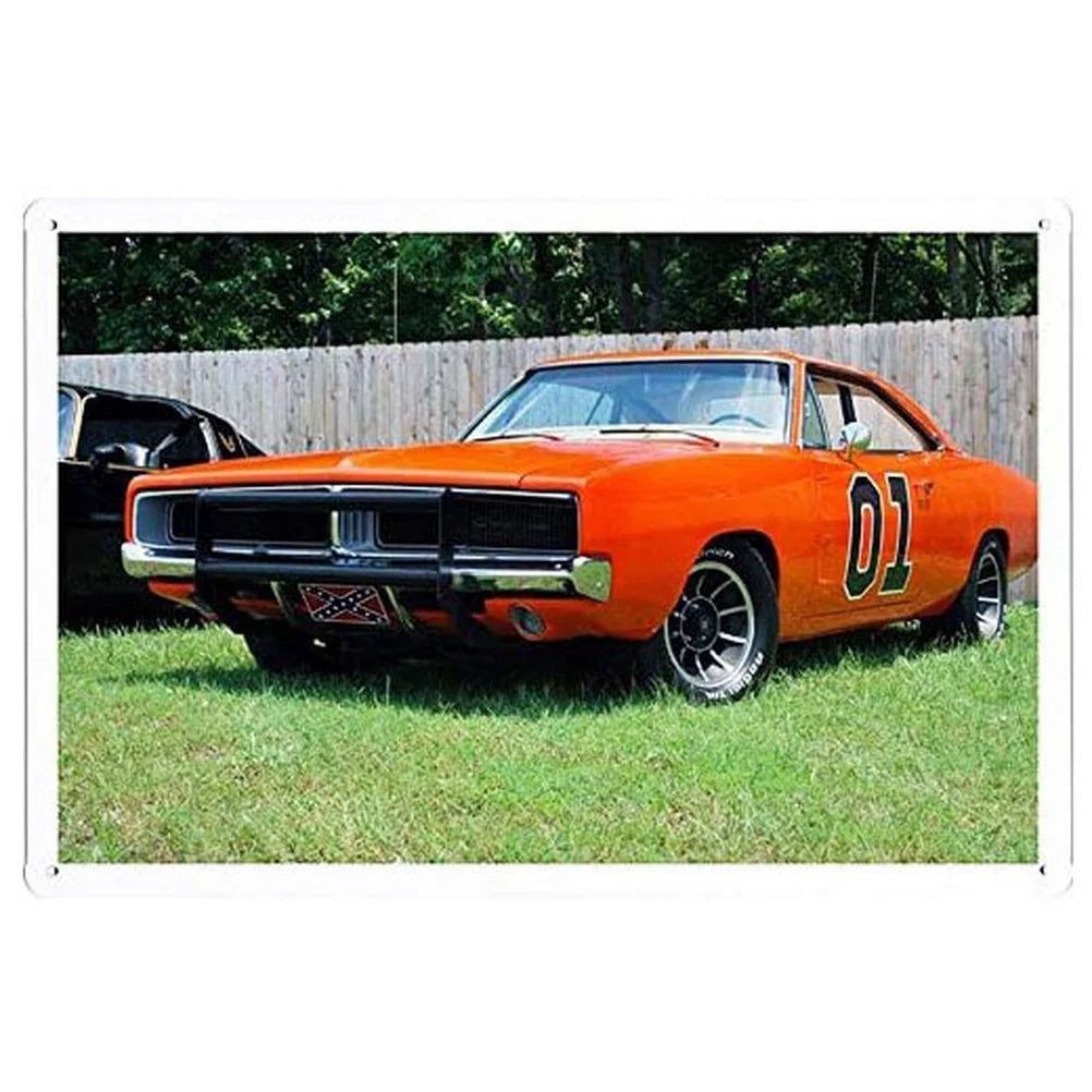 Vintage Car Metal Tin Signs Benz Mustang Posters Plate Wall Decor for Garage Bars Man Cave Cafe Clubs Retro Posters Plaque - Grand Goldman