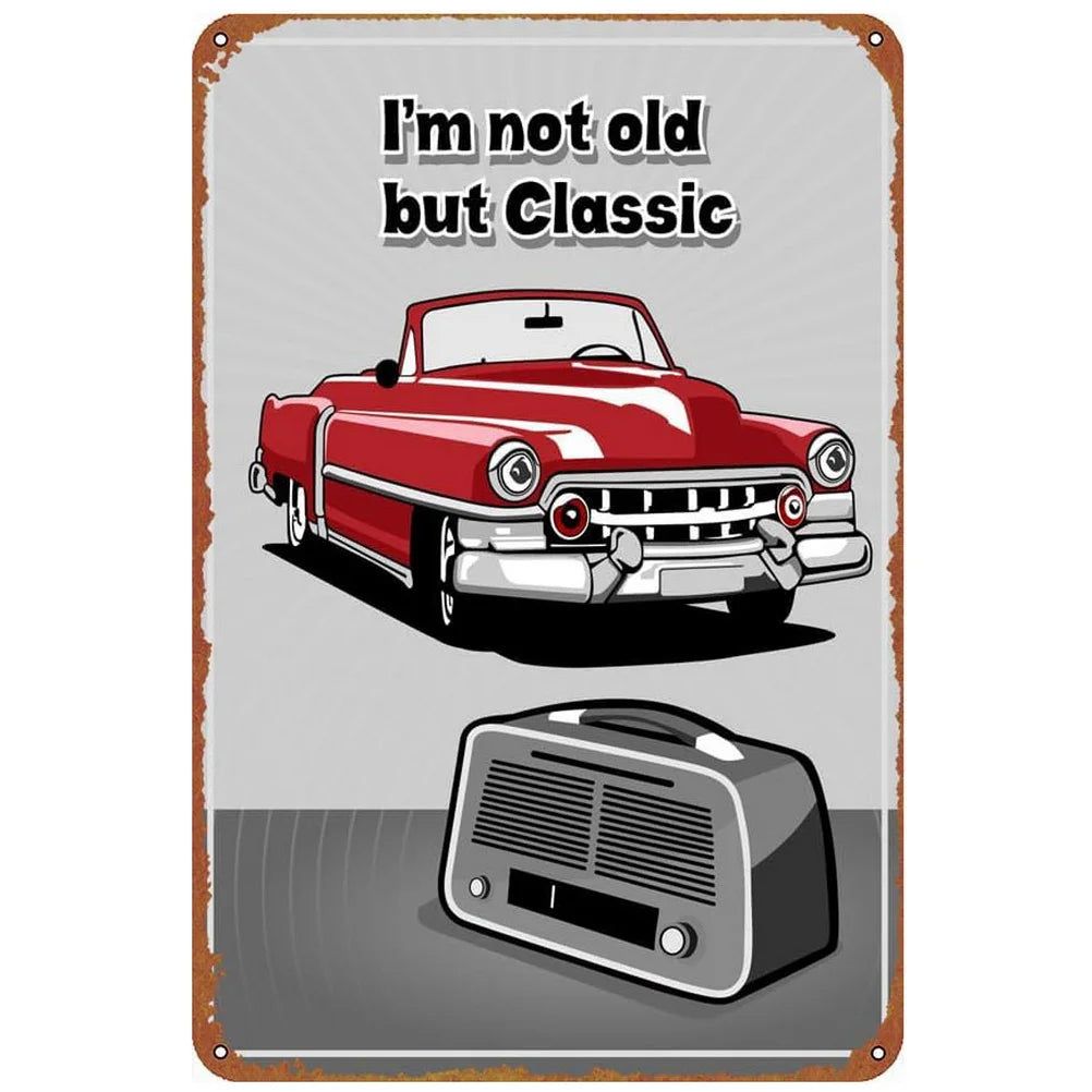 Vintage Car Metal Tin Signs Benz Mustang Posters Plate Wall Decor for Garage Bars Man Cave Cafe Clubs Retro Posters Plaque - Grand Goldman