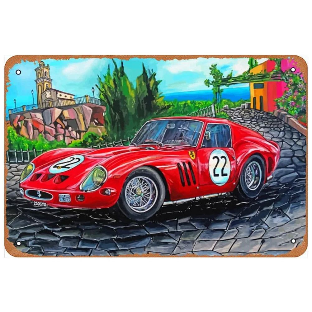 Vintage Classic Car Metal Tin Signs Mustang GT Posters Plate Wall Decor for Garage Bars Man Cave Cafe Clubs Retro Posters Plaque - Grand Goldman