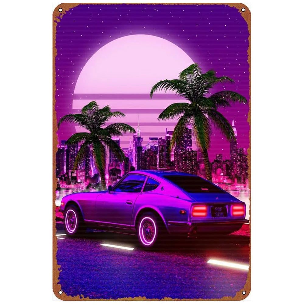 Vintage Classic Car Metal Tin Signs Mustang GT Posters Plate Wall Decor for Garage Bars Man Cave Cafe Clubs Retro Posters Plaque - Grand Goldman