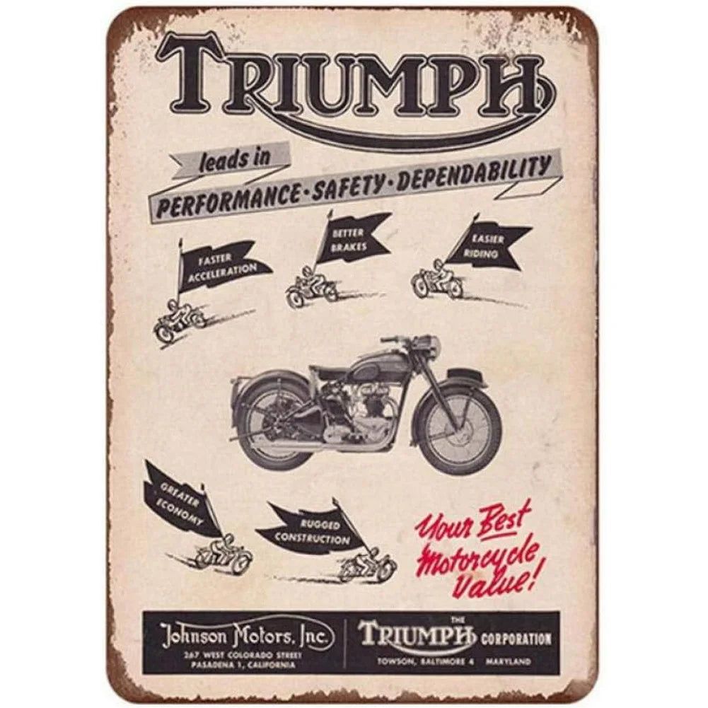 Vintage Classic Motorcycles Metal Tin Signs Posters Plate Wall Decor for Home Bars Garage Cafe Clubs Retro Posters Plaque - Grand Goldman
