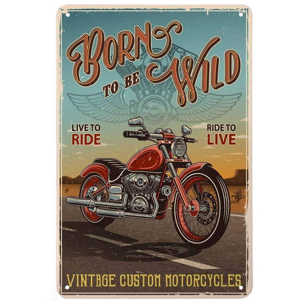 Vintage Classic Motorcycles Metal Tin Signs Posters Plate Wall Decor for Home Bars Garage Cafe Clubs Retro Posters Plaque - Grand Goldman