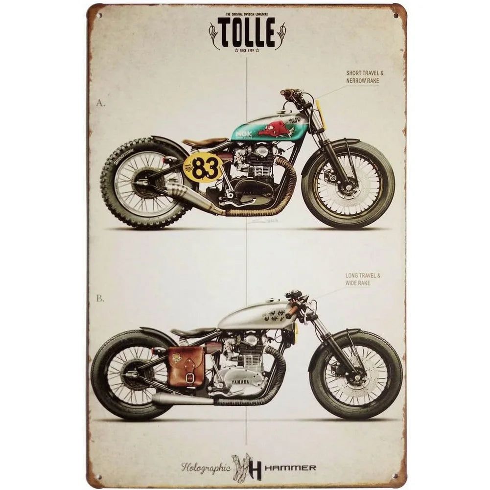 Vintage Classic Motorcycles Metal Tin Signs Posters Plate Wall Decor for Home Bars Garage Cafe Clubs Retro Posters Plaque - Grand Goldman
