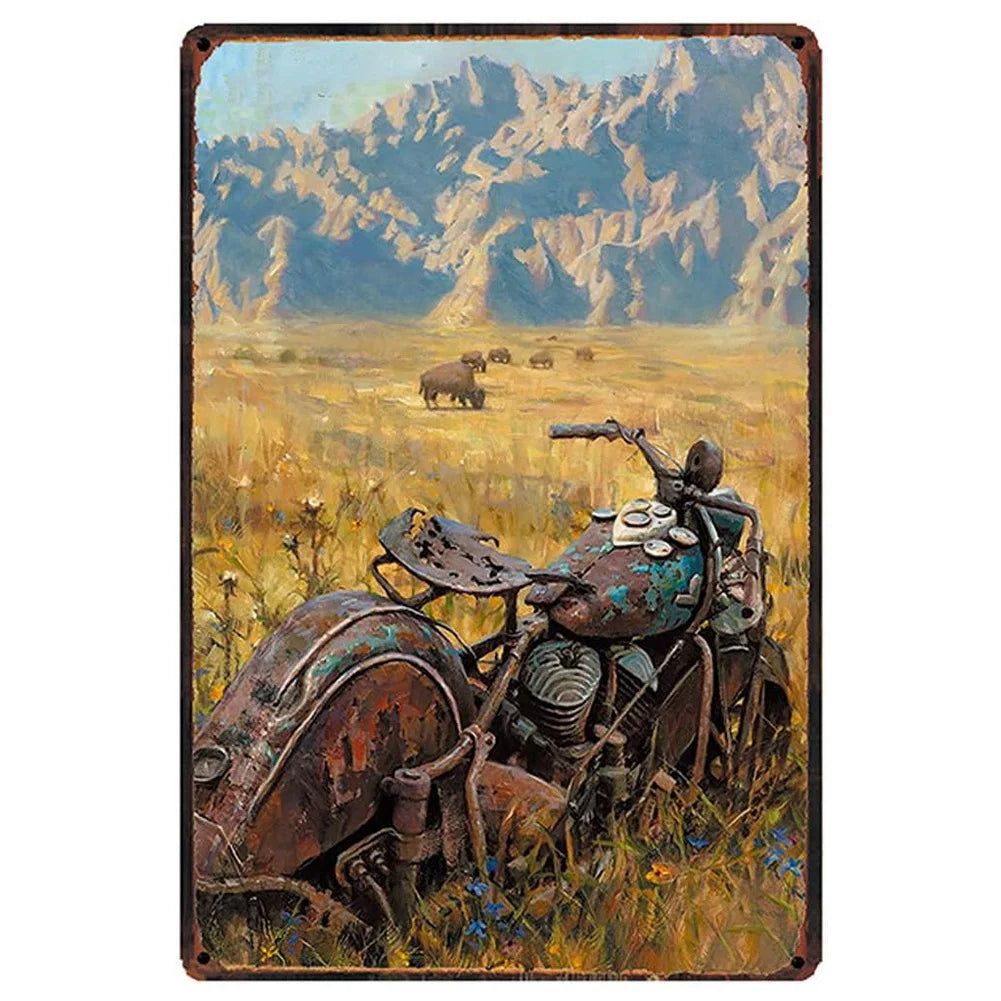 Vintage Classic Motorcycles Metal Tin Signs Posters Plate Wall Decor for Home Bars Garage Cafe Clubs Retro Posters Plaque - Grand Goldman