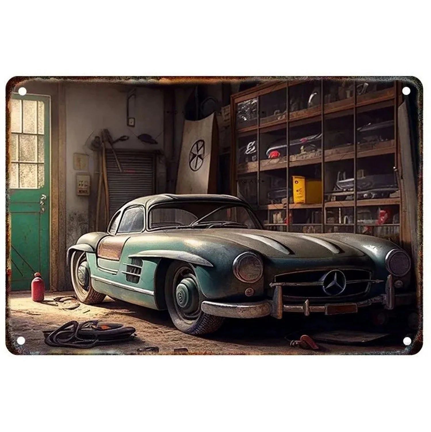 Vintage Classic Sports Car Metal Tin Signs Wall Art Posters Plate Wall Decor for Game Room Bars Man Cave Cafe Clubs Garage Retro - Grand Goldman