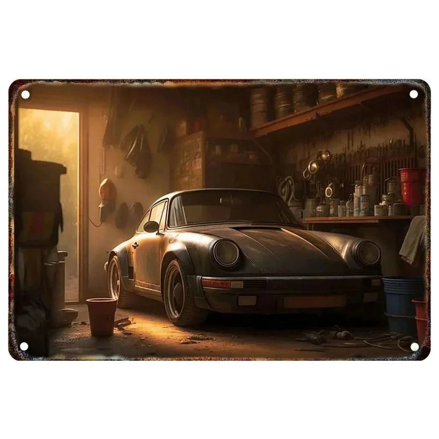 Vintage Classic Sports Car Metal Tin Signs Wall Art Posters Plate Wall Decor for Game Room Bars Man Cave Cafe Clubs Garage Retro - Grand Goldman