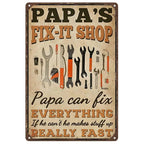 Vintage Dad's Garage Repair Shop Metal Tin Signs Posters Plate Wall Decor for Home Bars Garage Cafe Clubs Retro Posters Plaque - Grand Goldman