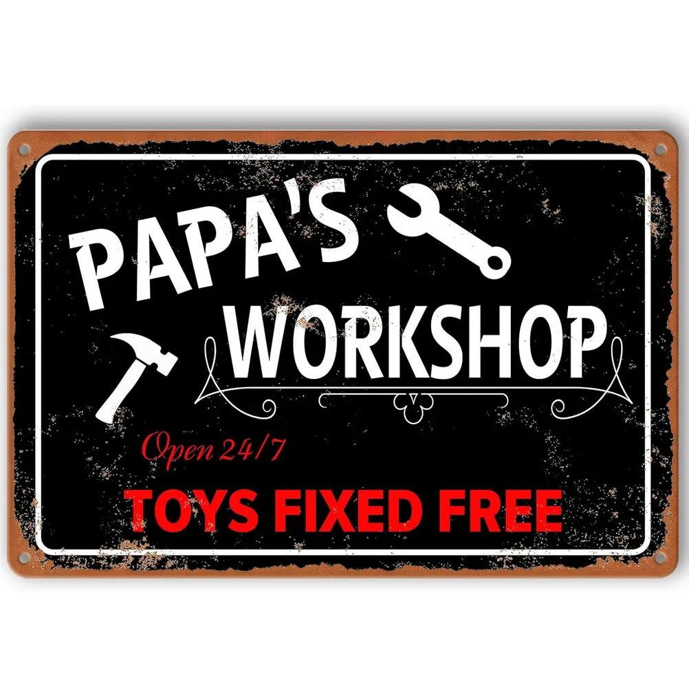 Vintage Dad's Garage Repair Shop Metal Tin Signs Posters Plate Wall Decor for Home Bars Garage Cafe Clubs Retro Posters Plaque - Grand Goldman