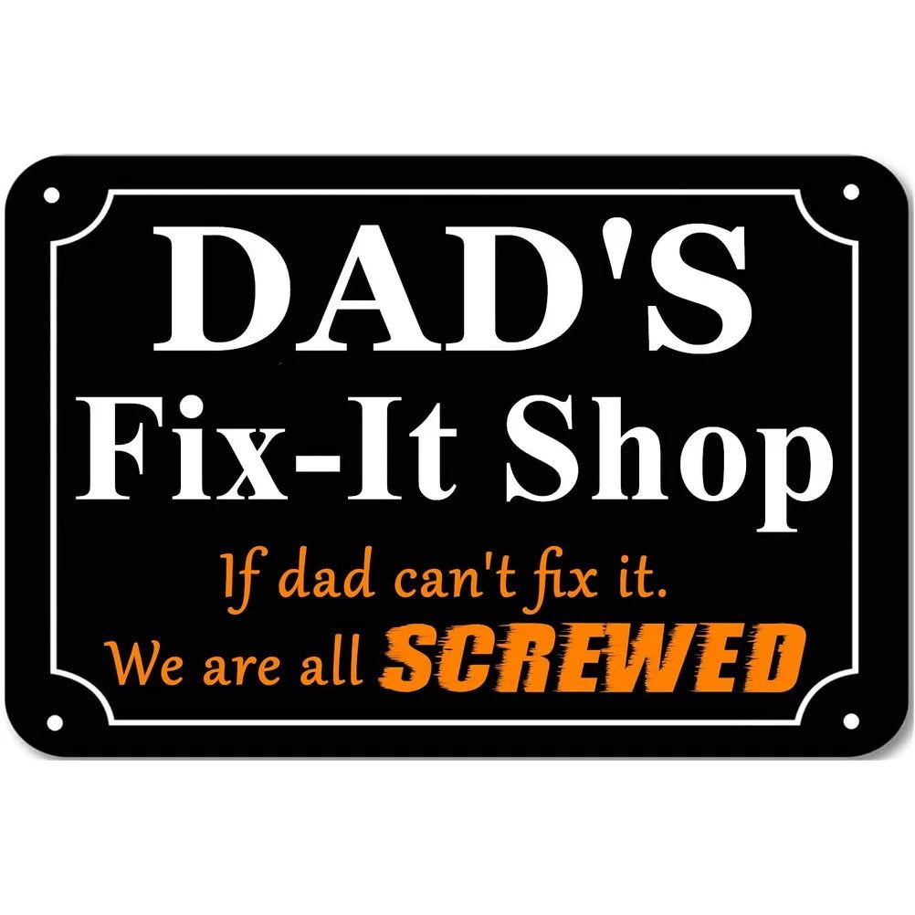 Vintage Dad's Garage Repair Shop Metal Tin Signs Posters Plate Wall Decor for Home Bars Garage Cafe Clubs Retro Posters Plaque - Grand Goldman