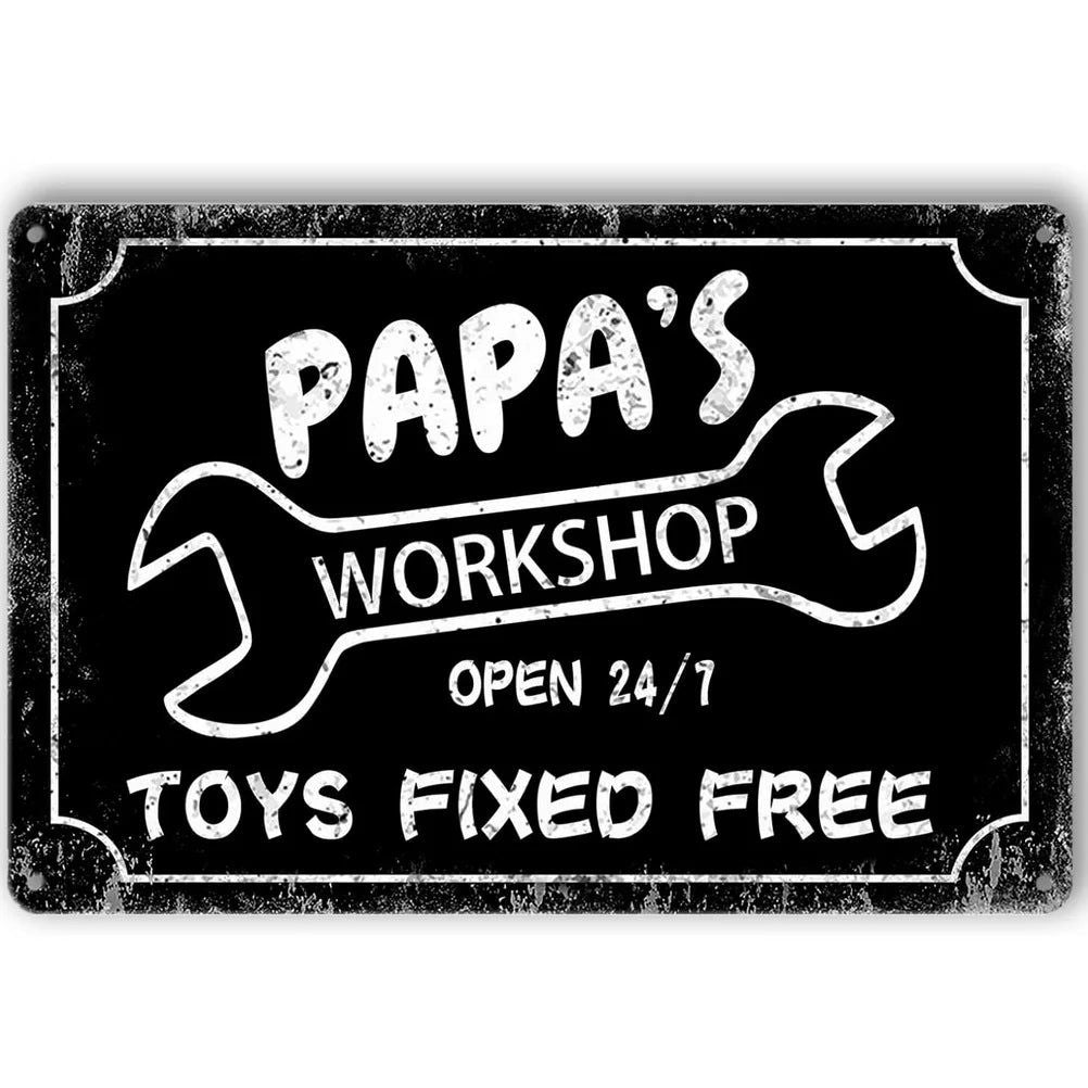 Vintage Dad's Garage Repair Shop Metal Tin Signs Posters Plate Wall Decor for Home Bars Garage Cafe Clubs Retro Posters Plaque - Grand Goldman