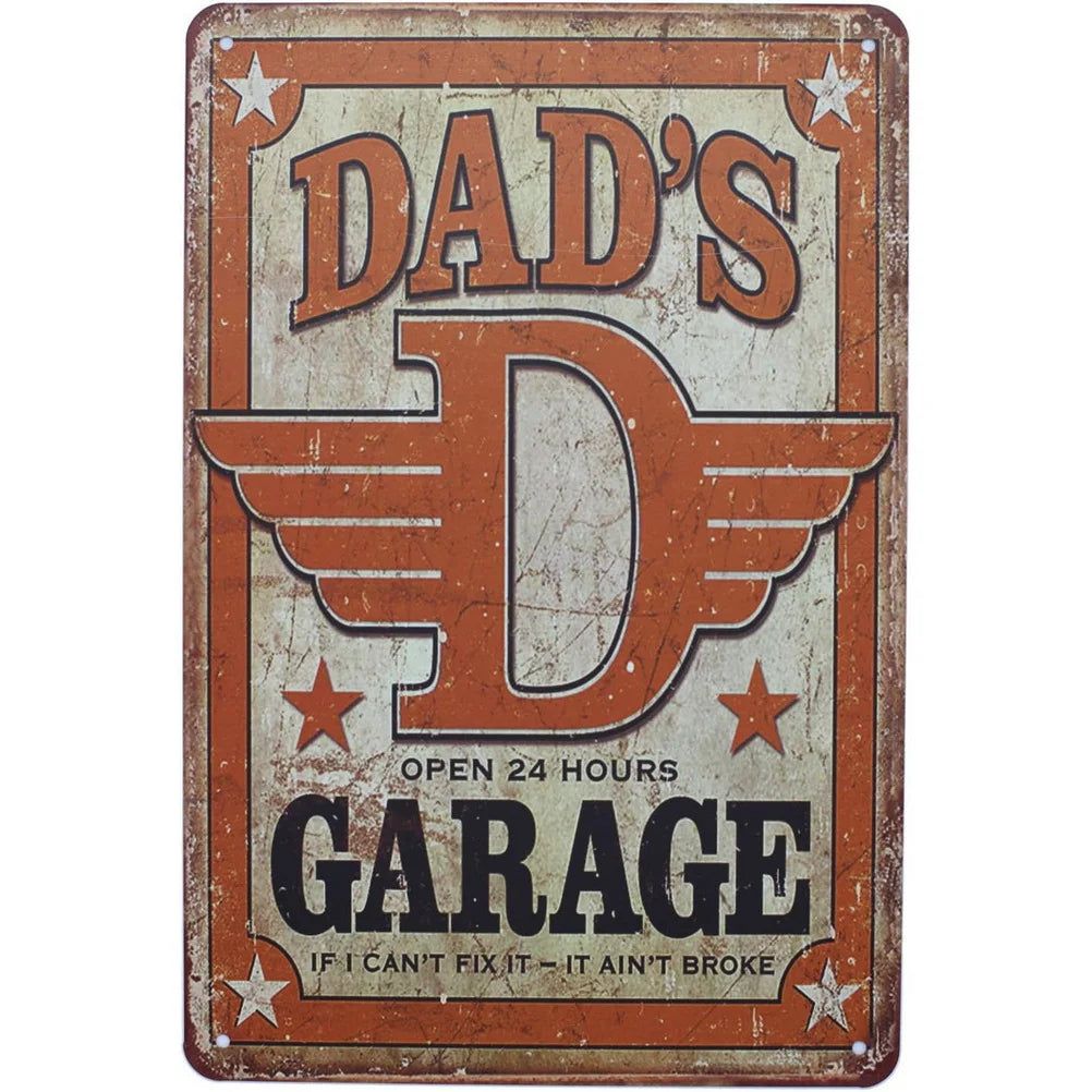 Vintage Dad's Garage Repair Shop Metal Tin Signs Posters Plate Wall Decor for Home Bars Garage Cafe Clubs Retro Posters Plaque - Grand Goldman