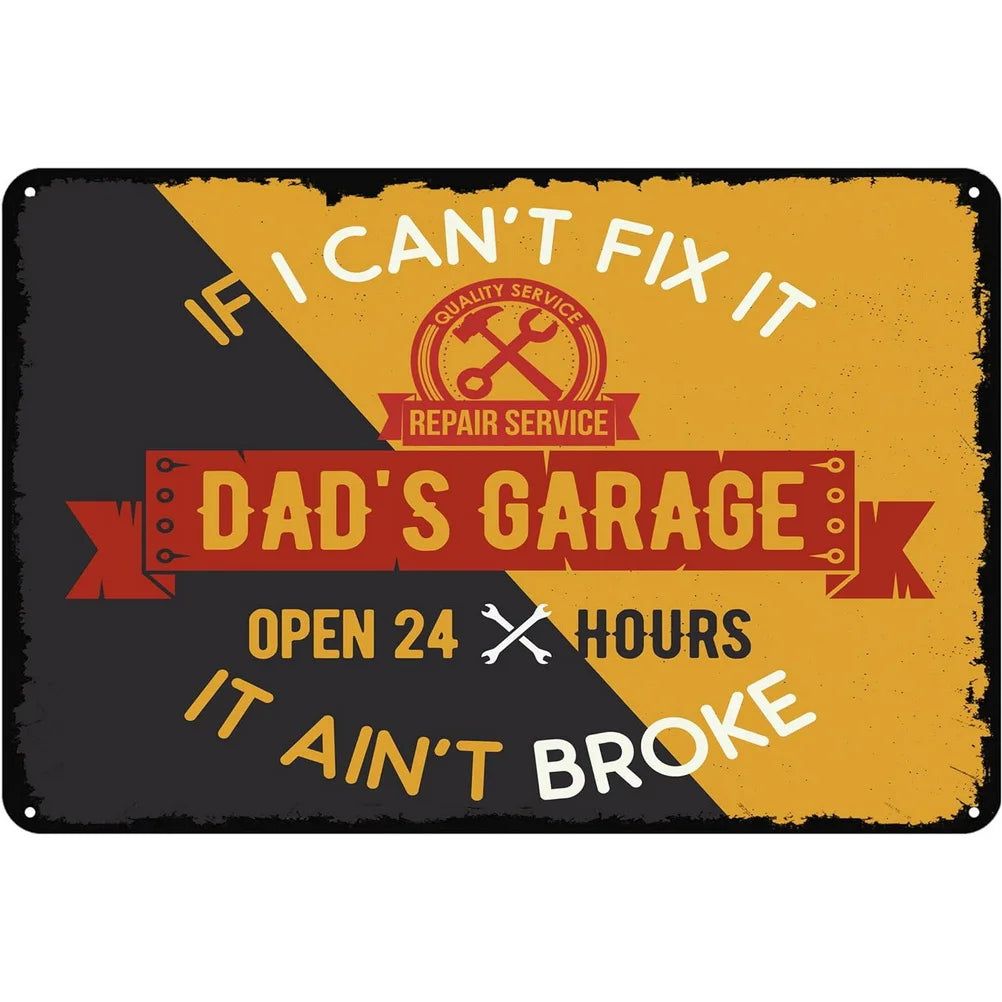 Vintage Dad's Garage Repair Shop Metal Tin Signs Posters Plate Wall Decor for Home Bars Garage Cafe Clubs Retro Posters Plaque - Grand Goldman